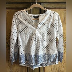 NWT J.Crew Polka Dot Peplum Blouse | Size 2, 100% Cotton 💙💙💙